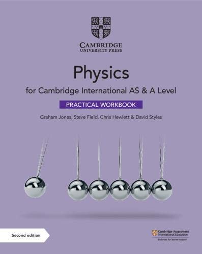 Physics practical workbook cover with pendulum illustration, Cambridge University Press logo.
