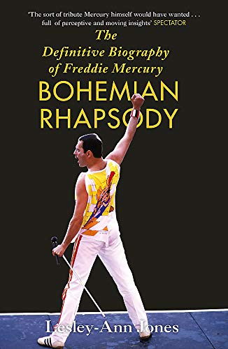 Book cover featuring Freddie Mercury on stage with arm raised against a black background.