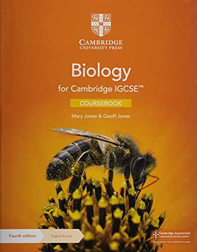 Cambridge IGCSE Biology coursebook cover featuring a bee on a yellow flower.