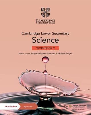 Cambridge Lower Secondary Science Workbook 9 cover with water droplet image.