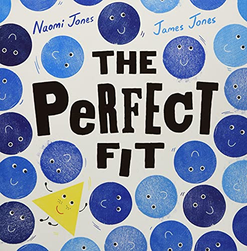 Book cover for The Perfect Fit featuring a yellow triangle among many blue circles.