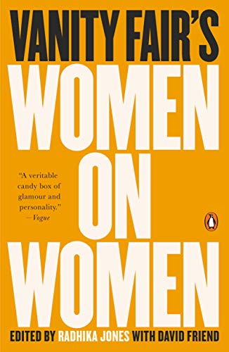 Book cover: "Vanity Fair's Women on Women," orange background, bold text.