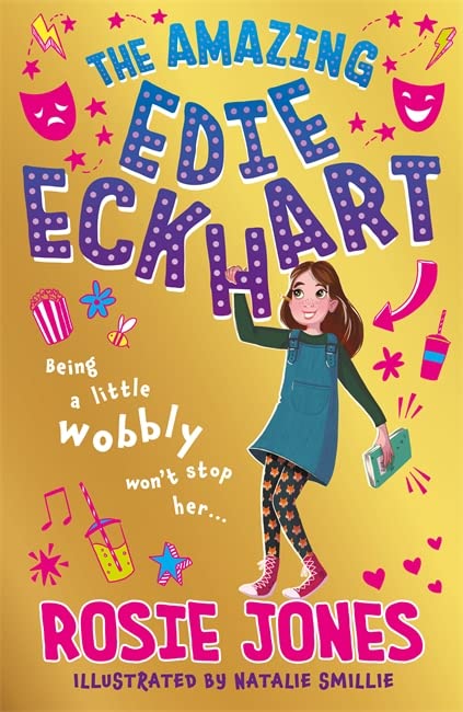 Book cover featuring a girl in a blue dress against a gold background.