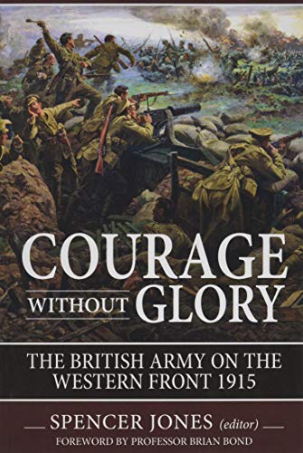 Book cover depicting British soldiers in WWI battle scene, 1915.
