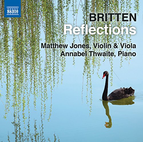 "CD cover with a black swan by weeping willow branches over calm water."