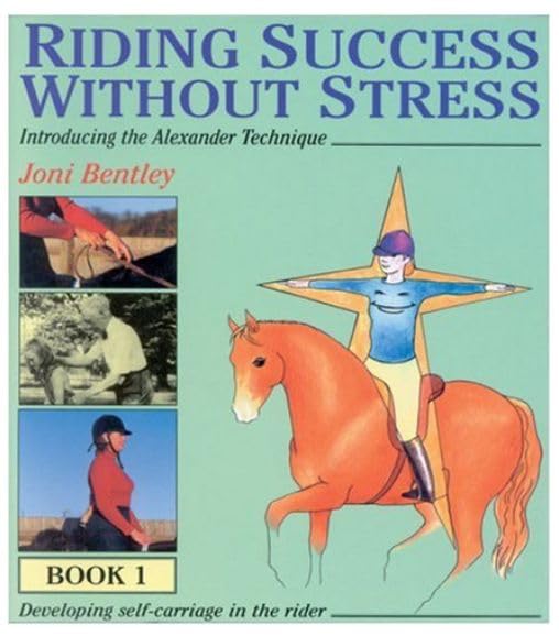 Book cover with horse and rider illustration, plus riding technique photos.