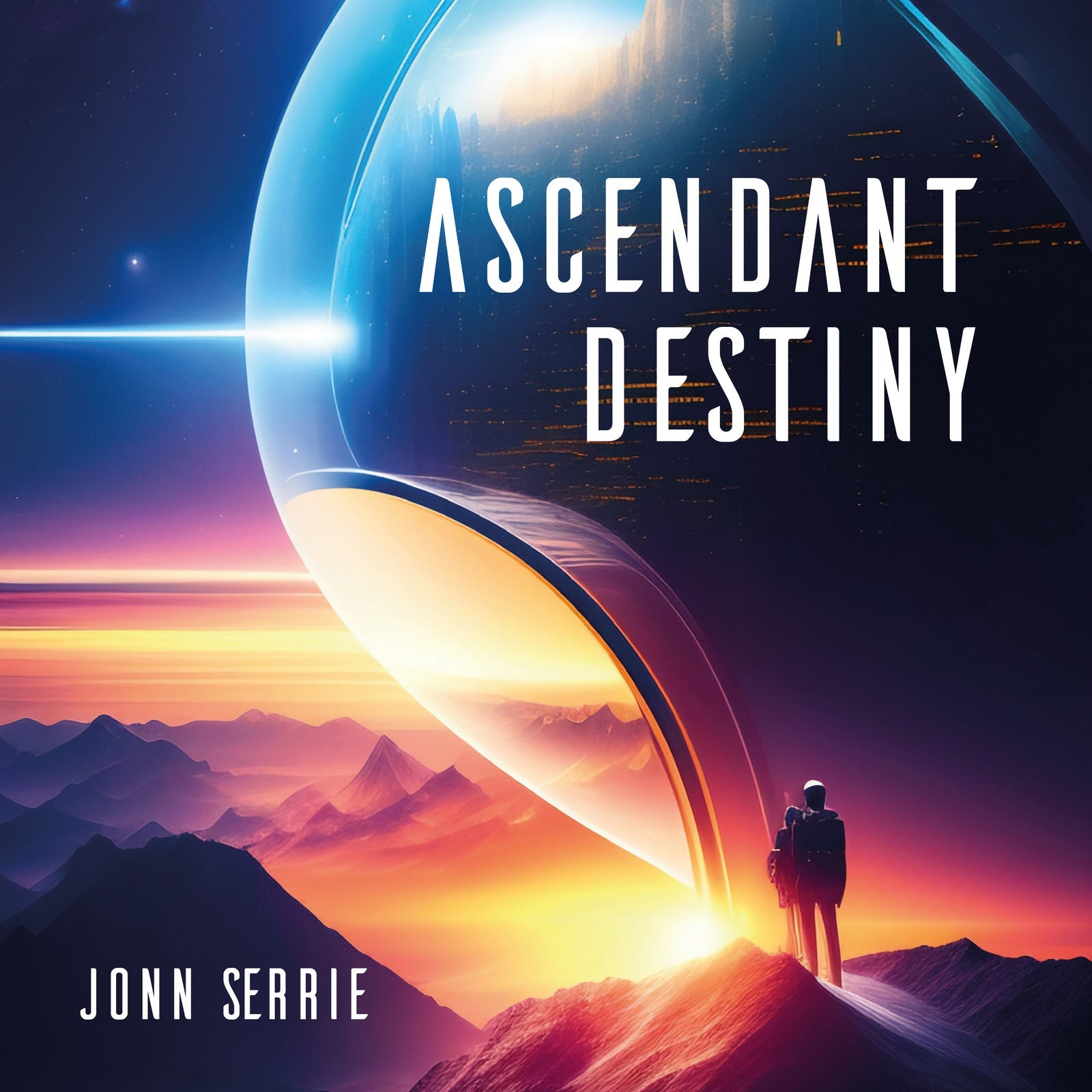 CD cover: space scene with mountains, a figure, and text “Ascendant Destiny”.