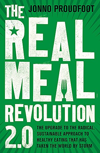 Book cover: "The Real Meal Revolution 2.0" with green background and white text.