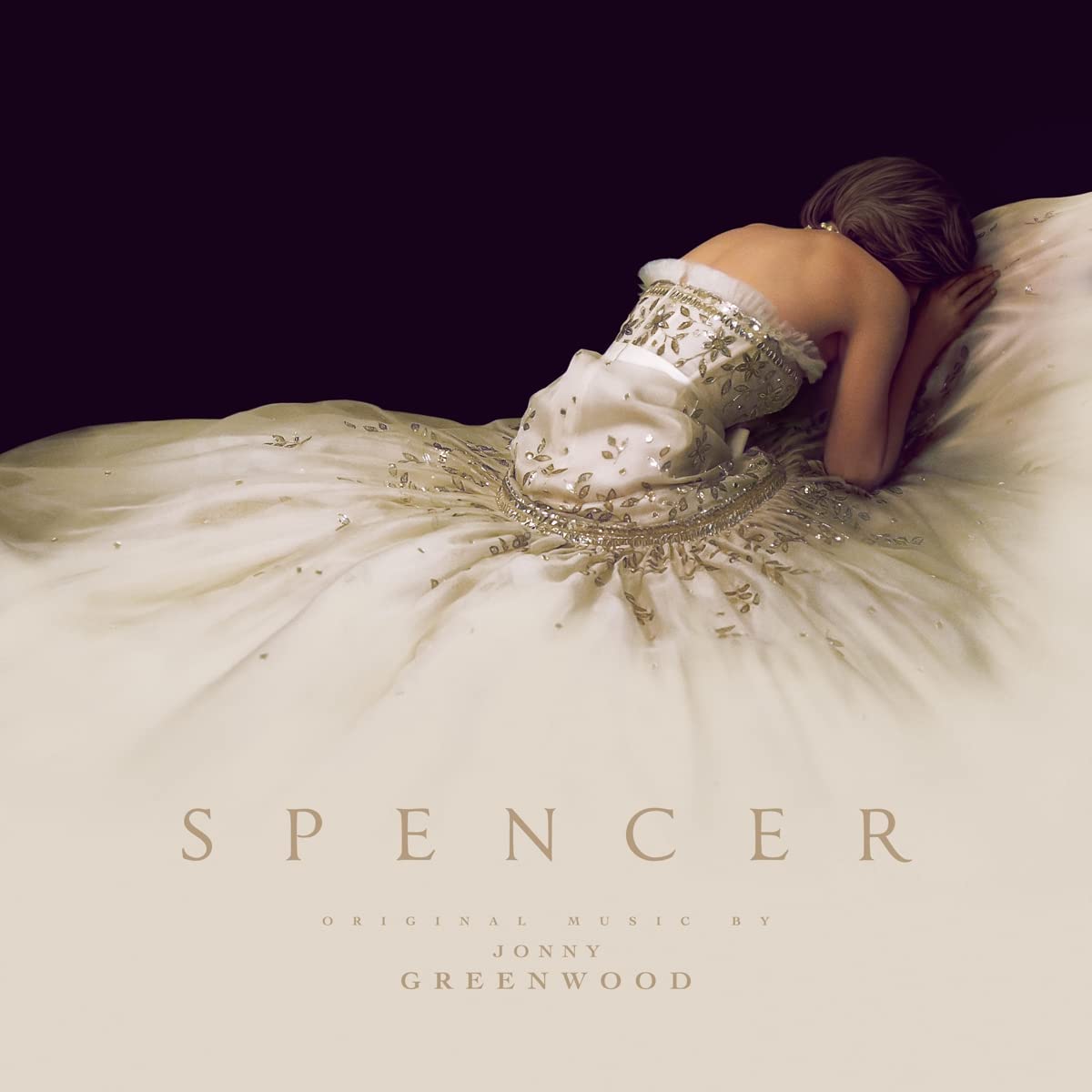 CD cover for "Spencer" soundtrack featuring a woman in a gown.