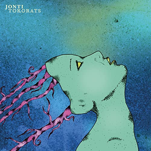Album cover for Jonti - Tokorats, featuring a green face with pink tendrils.