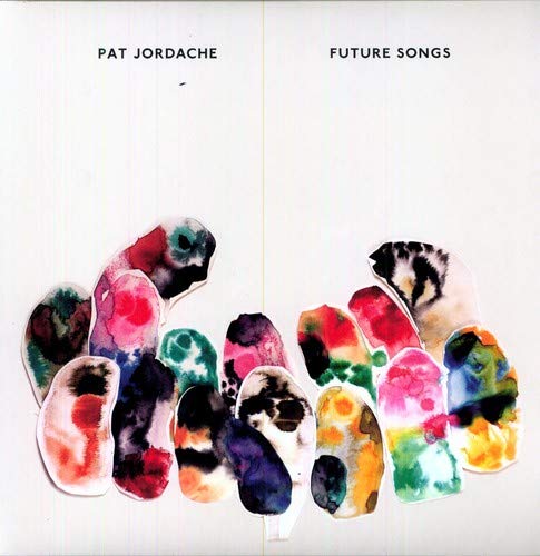 Album cover for Pat Jordache’s “Future Songs” with colorful, abstract shapes.
