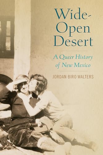 Book cover: vintage photo of two women kissing, titled “Wide-Open Desert.”