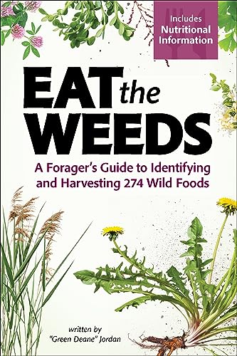 Book cover featuring illustrations of edible plants and the title “Eat the Weeds.”