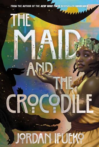 Book cover featuring a woman and a large, shadowy crocodile.
