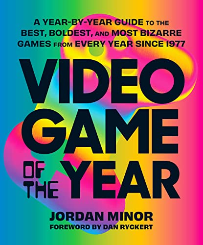 Book cover with bold black text over a vibrant, multicolored gradient video game controller.