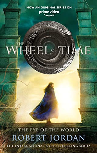 Book cover: stone archway, coiled serpent, figure in a blue cloak.