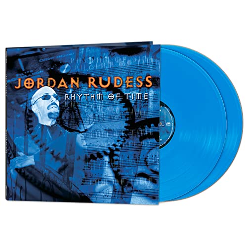 Jordan Rudess “Rhythm Of Time” double blue vinyl record album cover.