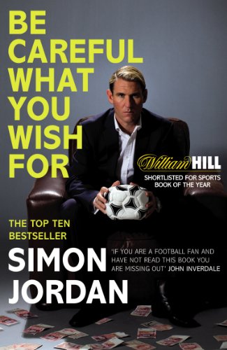 Book cover featuring Simon Jordan in a suit holding a soccer ball with money scattered.