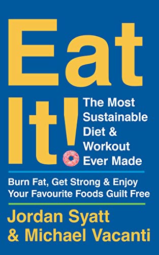 Book cover with large yellow text “Eat It!” and a small donut image.