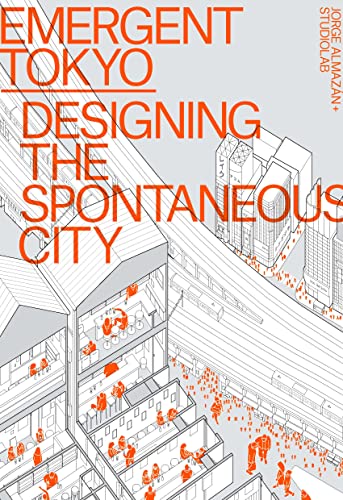 Book cover with Tokyo cityscape, urban patterns, and architectural details in a vibrant layout.