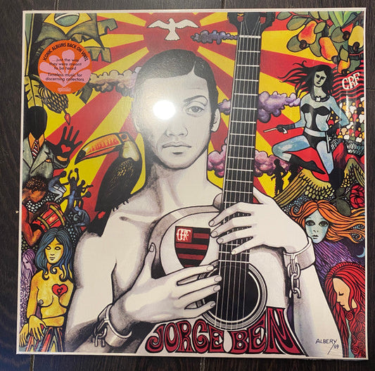 Album cover art featuring Jorge Ben holding a guitar against a colorful psychedelic background.