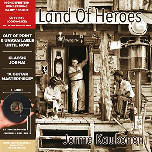 CD cover for Jorma Kaukonen’s “Land Of Heroes” featuring a vintage photo.