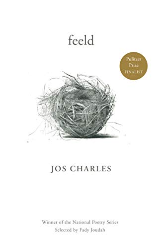 Book cover: "Feeld" by Jos Charles, with a bird's nest illustration.