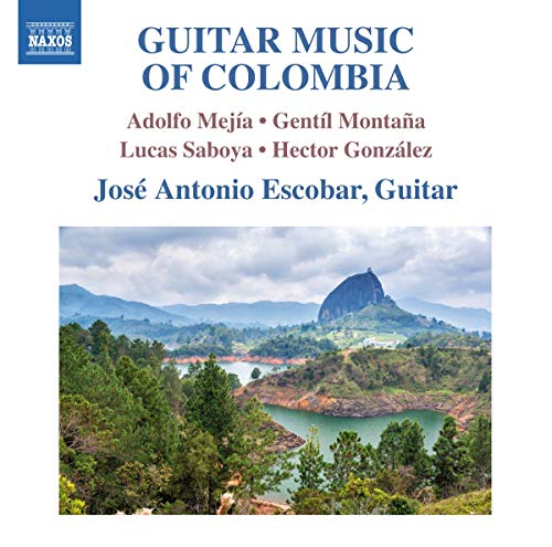 CD cover for “Guitar Music of Colombia” featuring a landscape photo.