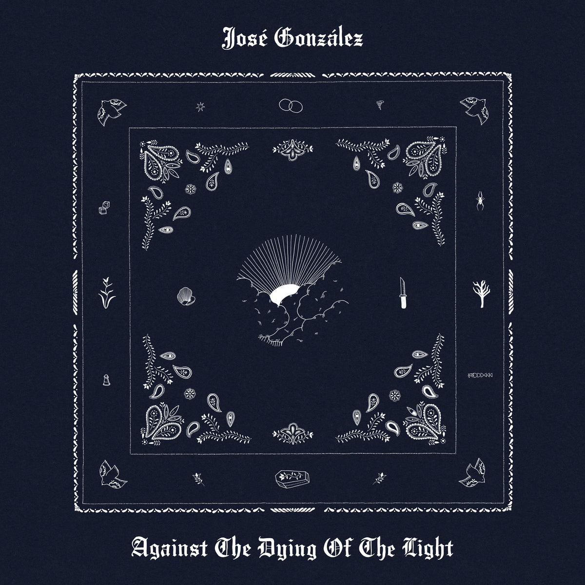 José González album cover: ornate, dark blue paisley design with central bird.