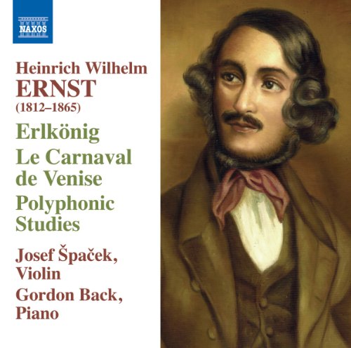 CD cover featuring a portrait of composer Heinrich Wilhelm Ernst and track listing.