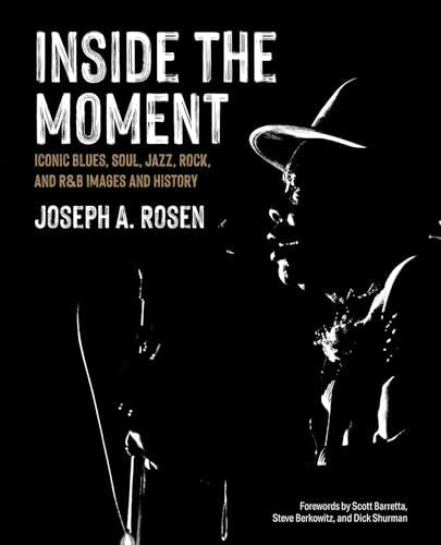Book cover: "Inside the Moment" with a silhouetted musician in a hat.