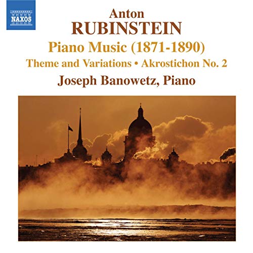 CD cover for Rubinstein piano music featuring a Russian cityscape.