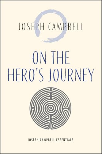 Book cover: "On the Hero's Journey" with a labyrinth illustration.