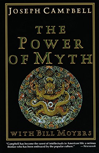 Book cover for The Power of Myth by Joseph Campbell with Bill Moyers featuring dragon.