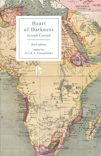Book cover of Heart of Darkness by Joseph Conrad featuring an antique map background.