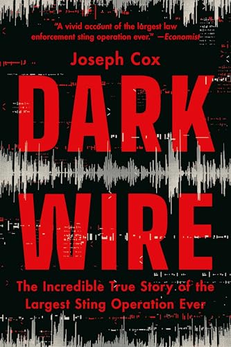 Book cover for "Dark Wire" with red text over a distorted waveform background.