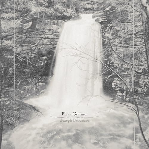 Black and white album cover depicting a cascading waterfall in a forest.