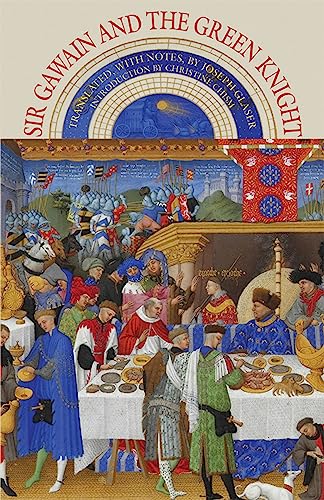 Book cover featuring a medieval painting of a banquet and an arched title.