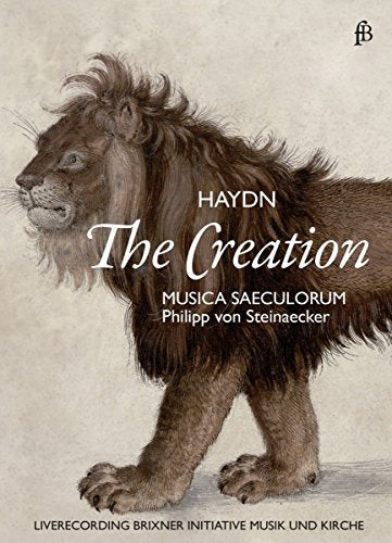 DVD cover for Haydn’s “The Creation” featuring a lion illustration.