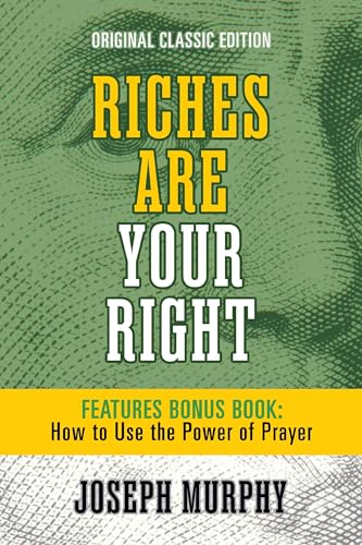 Book cover: "Riches Are Your Right" by Joseph Murphy, green and yellow.