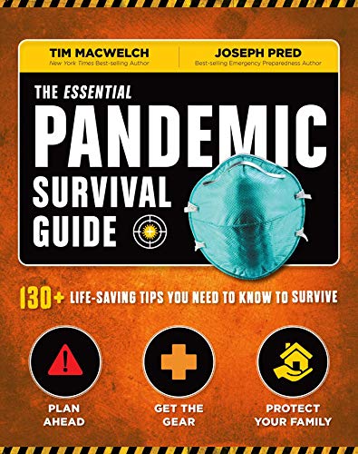 Book cover with “Pandemic Survival Guide” title and a face mask image.
