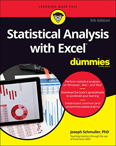 Book cover: "Statistical Analysis with Excel For Dummies," 5th edition.