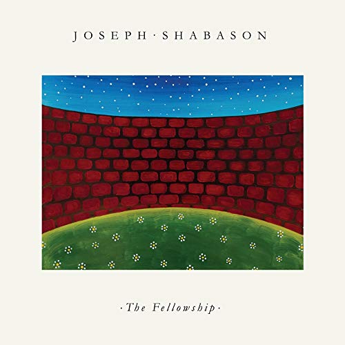 Album cover art showing a red brick wall, grassy field with flowers, and starry sky.