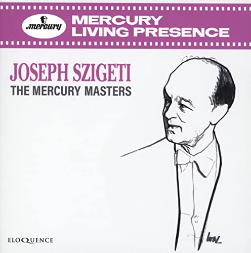 CD cover featuring a black and white sketch of violinist Joseph Szigeti.