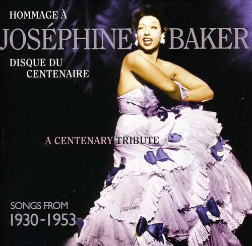CD cover featuring Josephine Baker in a lavender, ruffled gown.
