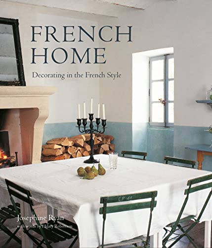 Book cover: "French Home" with a rustic dining room scene.