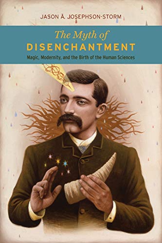 Book cover featuring a man with a mustache performing a magical gesture.