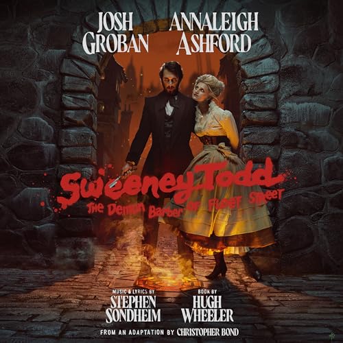 CD cover for "Sweeney Todd" starring Josh Groban and Annaleigh Ashford.