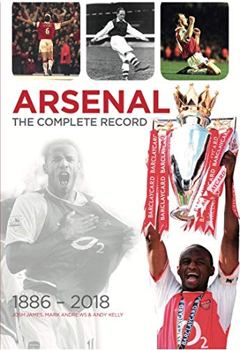 Book cover titled Arsenal: The Complete Record featuring historical photos and a trophy celebration.