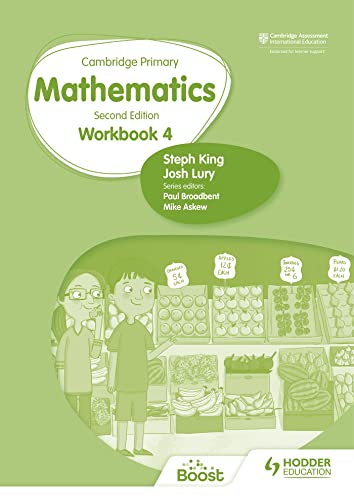 Cambridge Primary Mathematics Workbook 4, second edition, with illustrated cover.